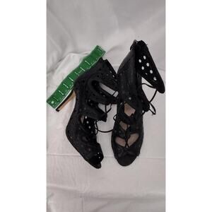 Vince Camuto Shoes Womens Size 9.5 Lace Up Heels VC-Jillie Cutout Leather